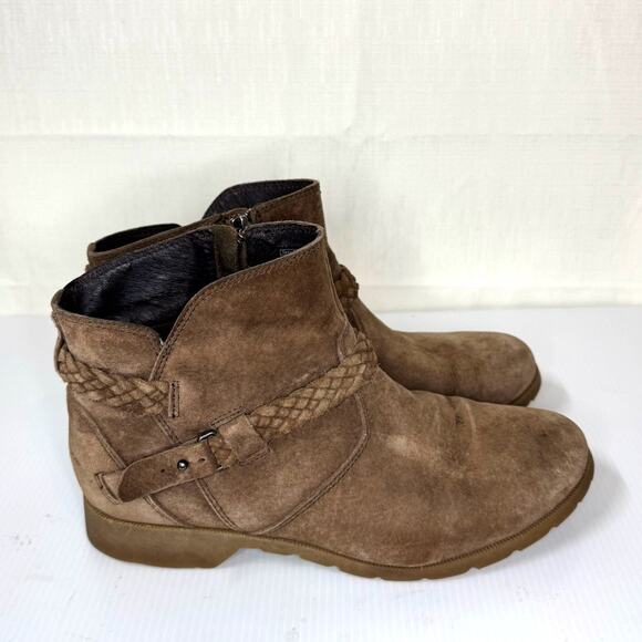 TEVA Delavina Suede Ankle Boot Women's 9 Bootie Brown Hippie Boho Biker Festival - Picture 3 of 11